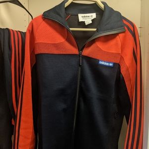Adidas Originals Made in Japan Knitted Tracksuit S Bold Orange / Legend Ink